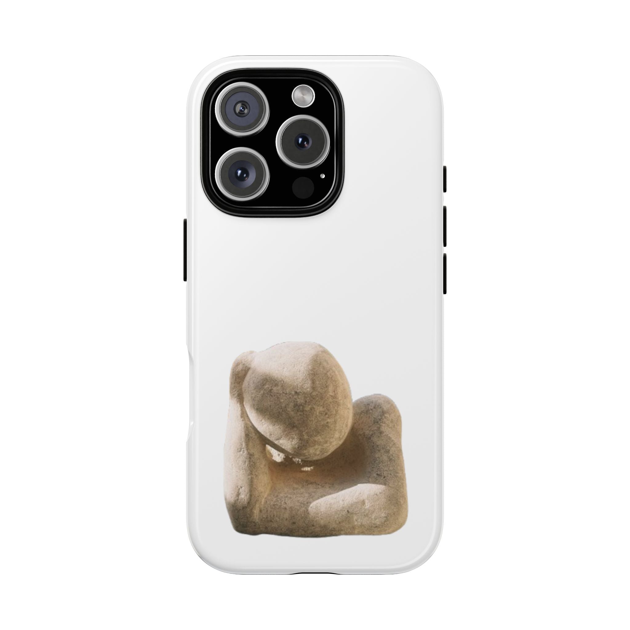 "Leaning Man" Phone Case — Minimalist Thoughtful Stone Sculpture Design