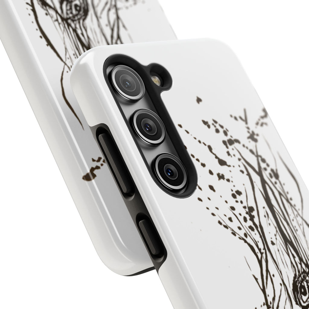 "Ink Face" Tough Phone Case — Abstract Ink Sketch Protective Cover