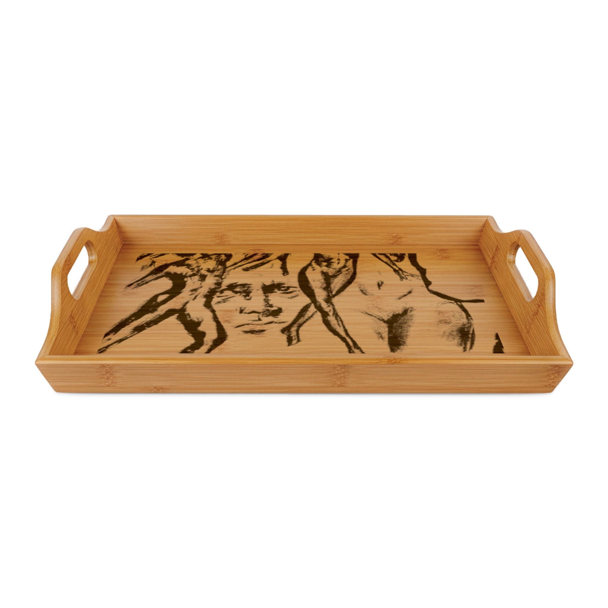"The Figures" Engraved  Bamboo Tray