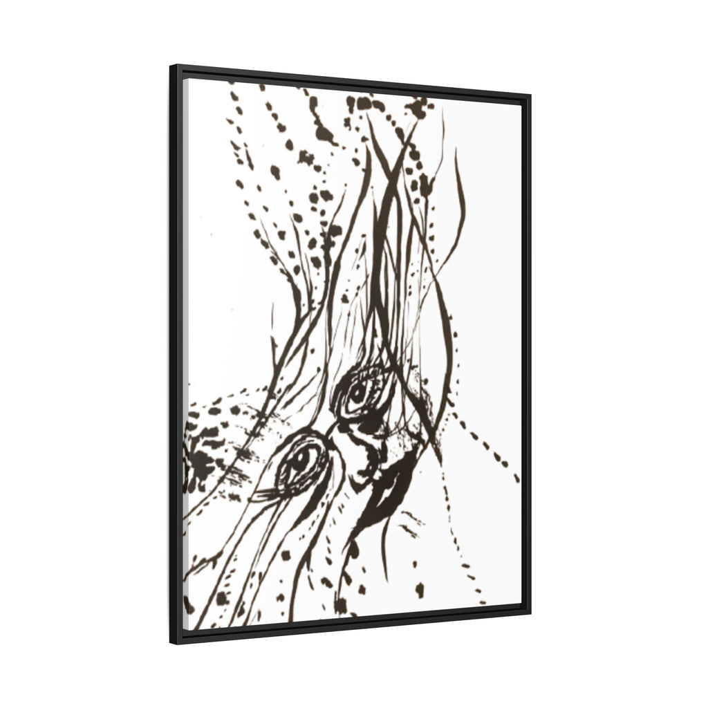 "The Ink Face" Framed Canvas Abstract Face Art Print