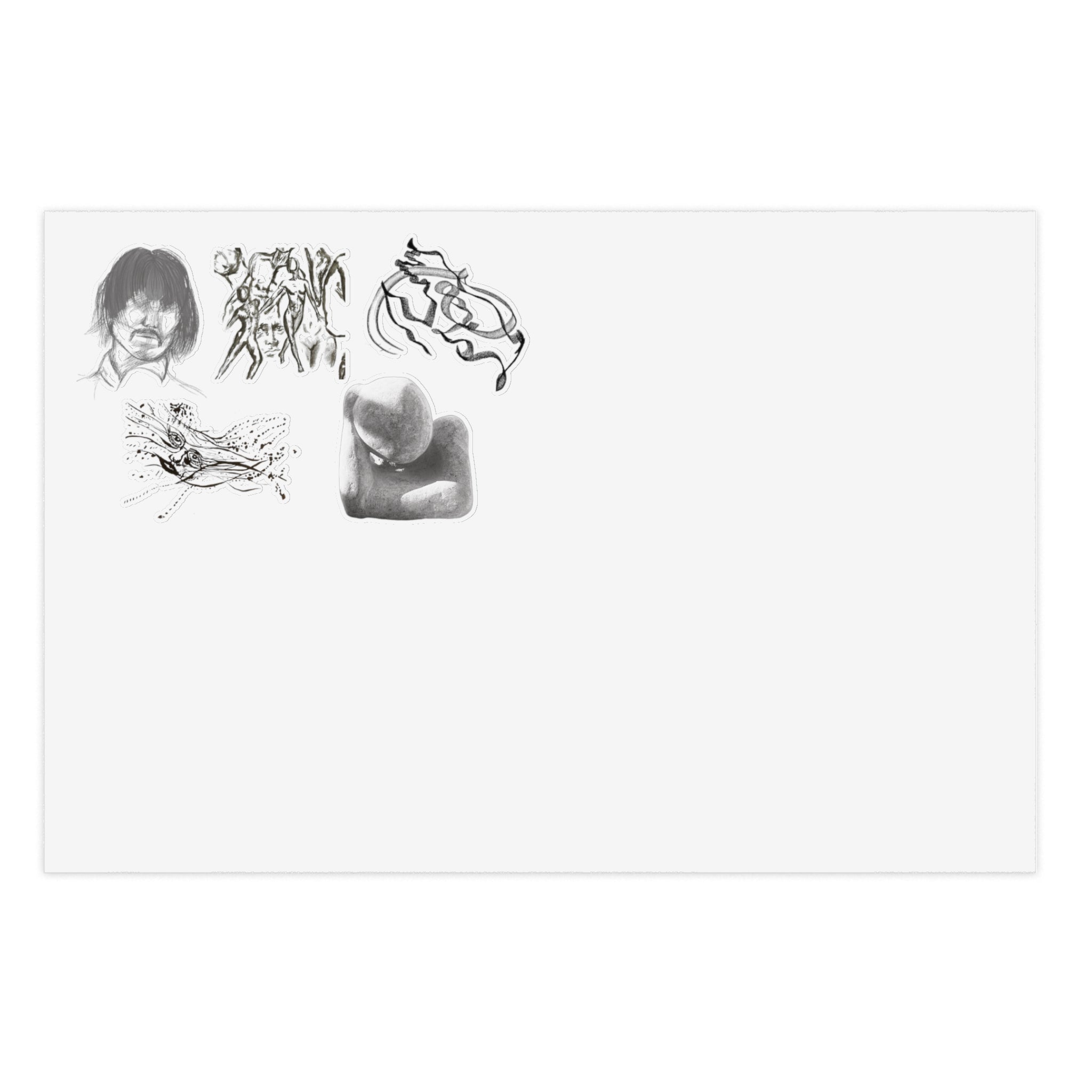 MCB Designs Monochrome Sticker Sheet (5 Stickers)