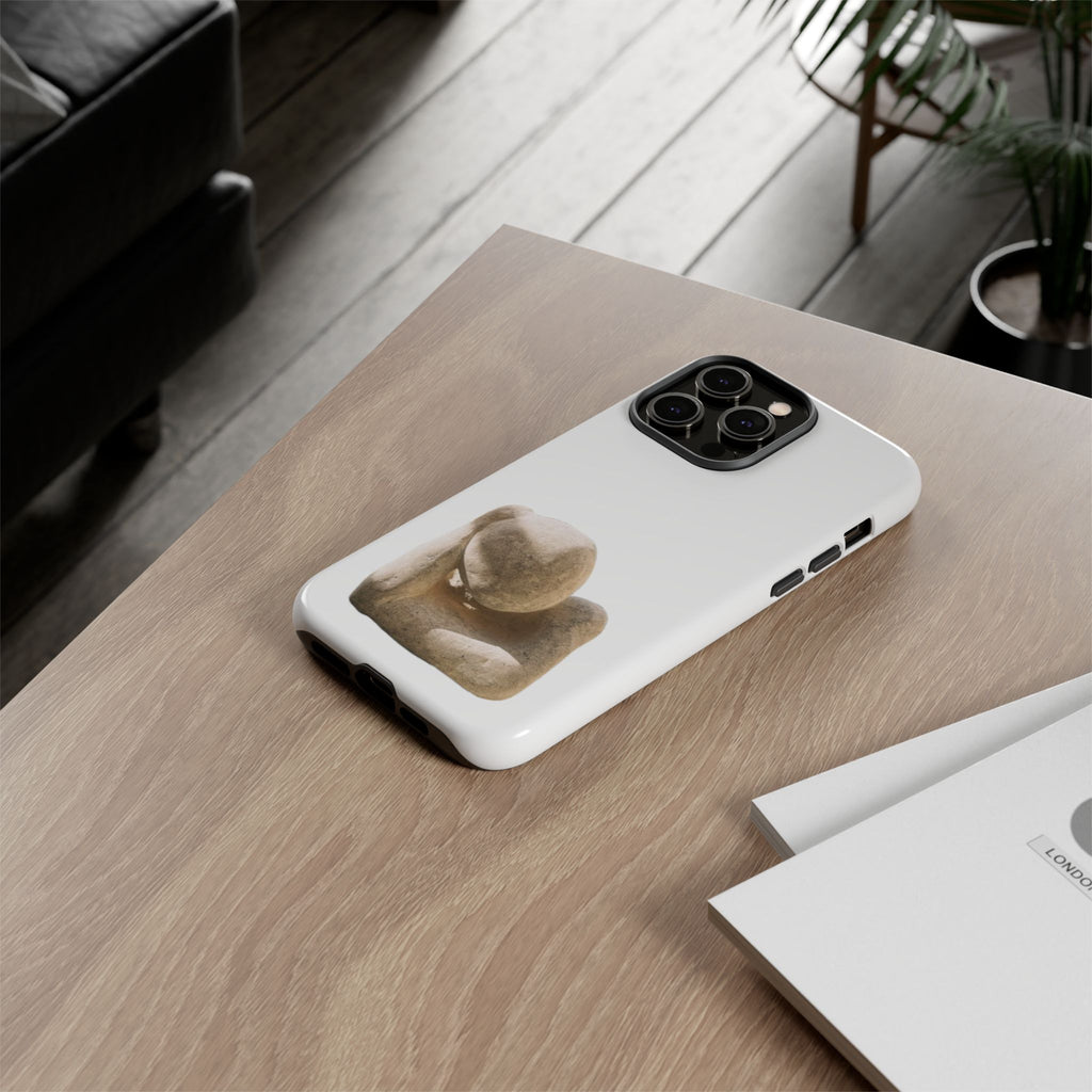 "Leaning Man" Phone Case — Minimalist Thoughtful Stone Sculpture Design