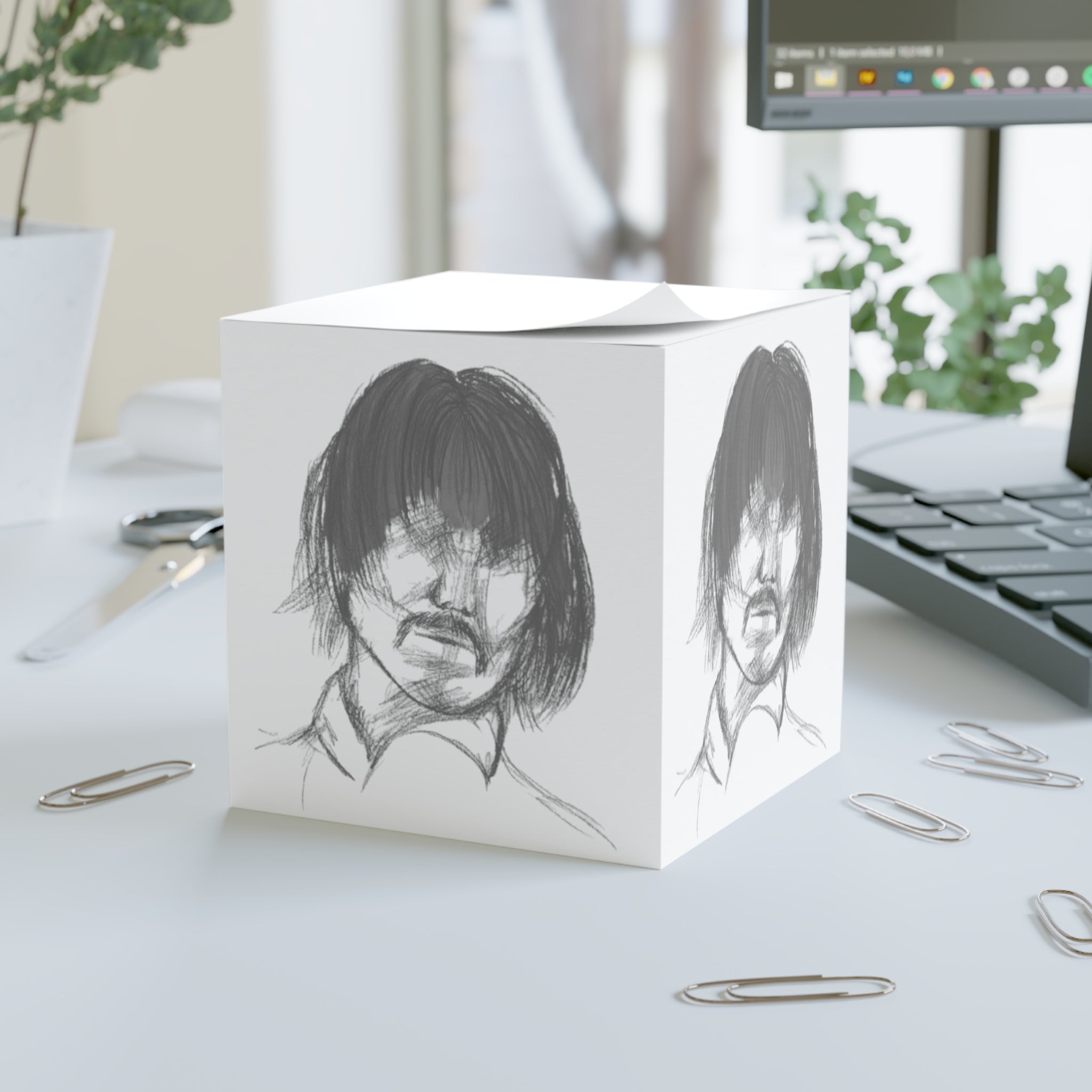 "The Man" Sketch Portrait Note Cube