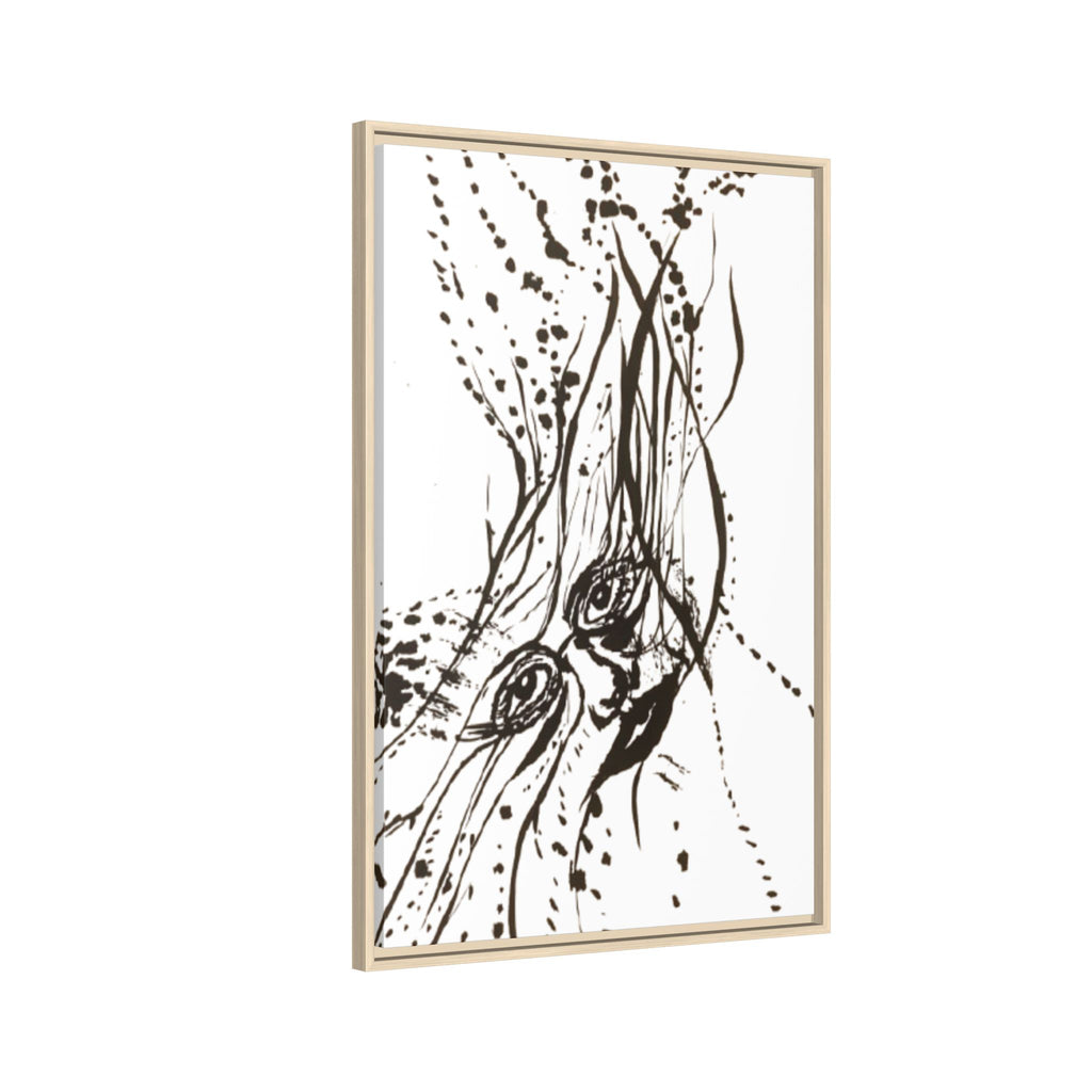 "The Ink Face" Framed Canvas Abstract Face Art Print