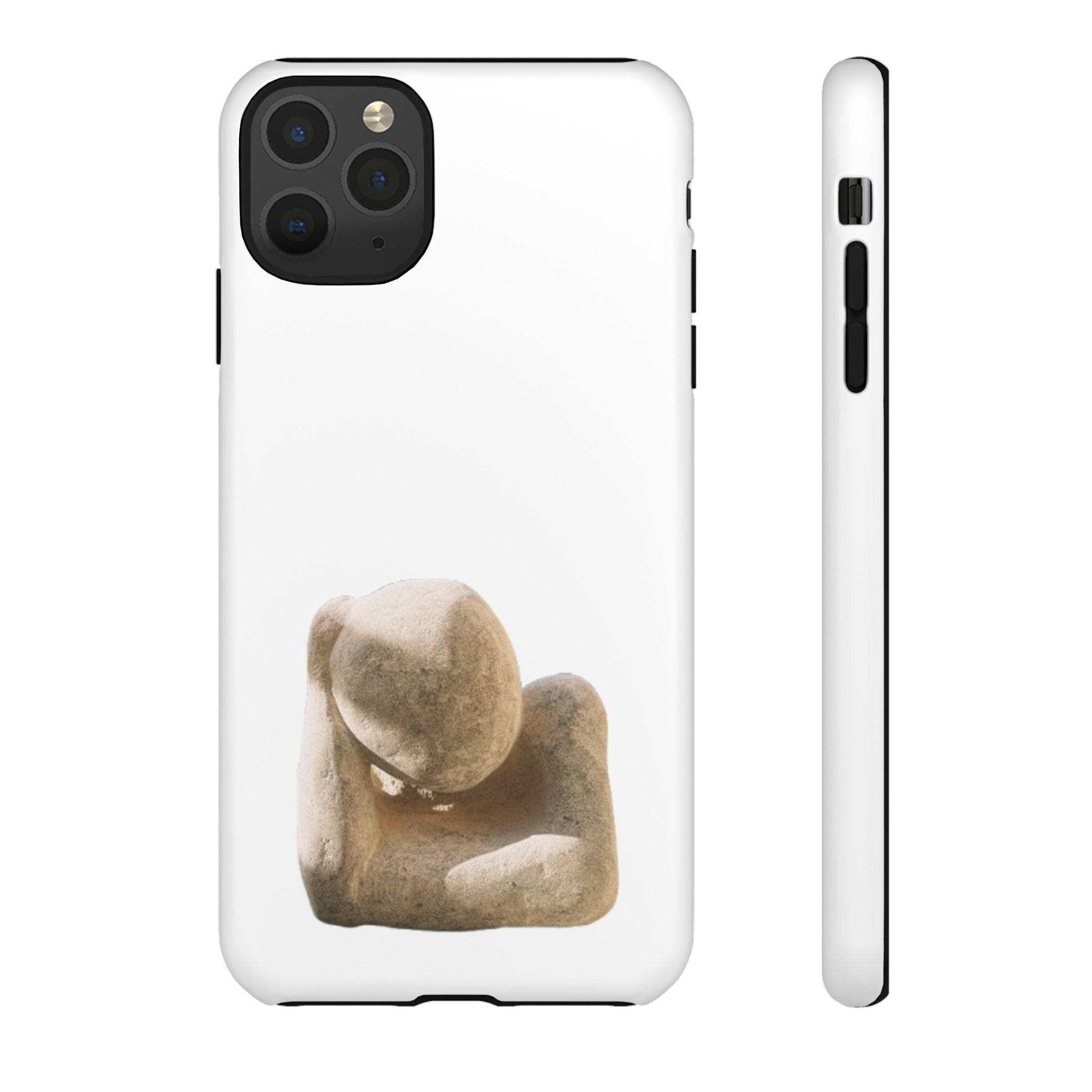 "Leaning Man" Phone Case — Minimalist Thoughtful Stone Sculpture Design
