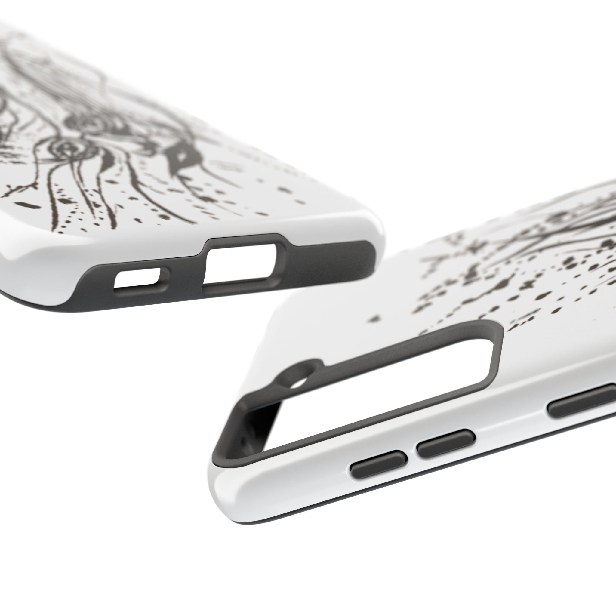 "Ink Face" Tough Phone Case — Abstract Ink Sketch Protective Cover