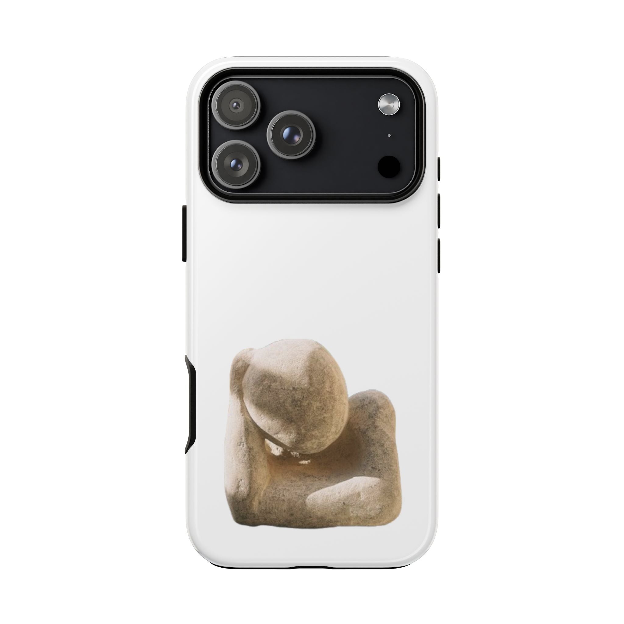 "Leaning Man" Phone Case — Minimalist Thoughtful Stone Sculpture Design