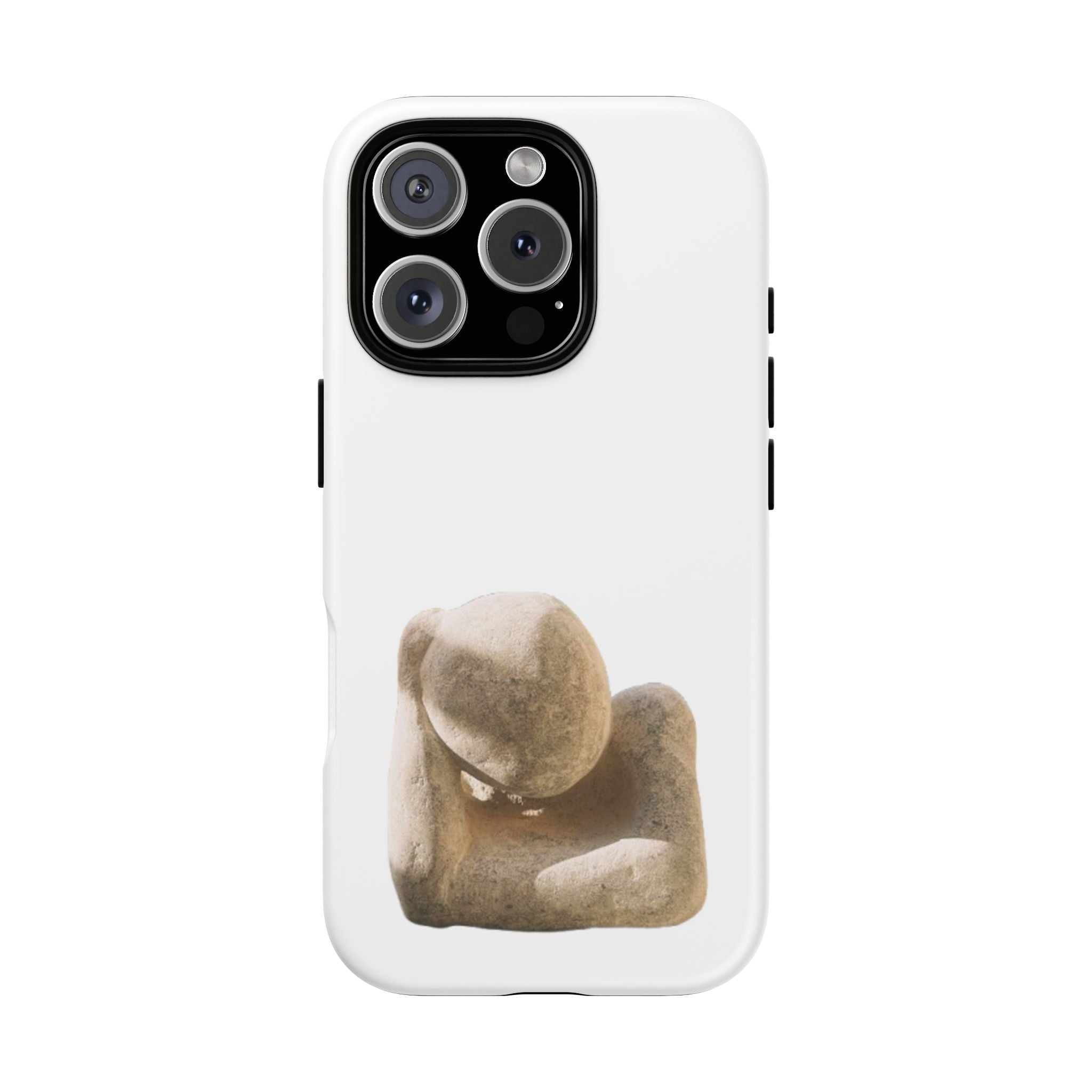 "Leaning Man" Phone Case — Minimalist Thoughtful Stone Sculpture Design