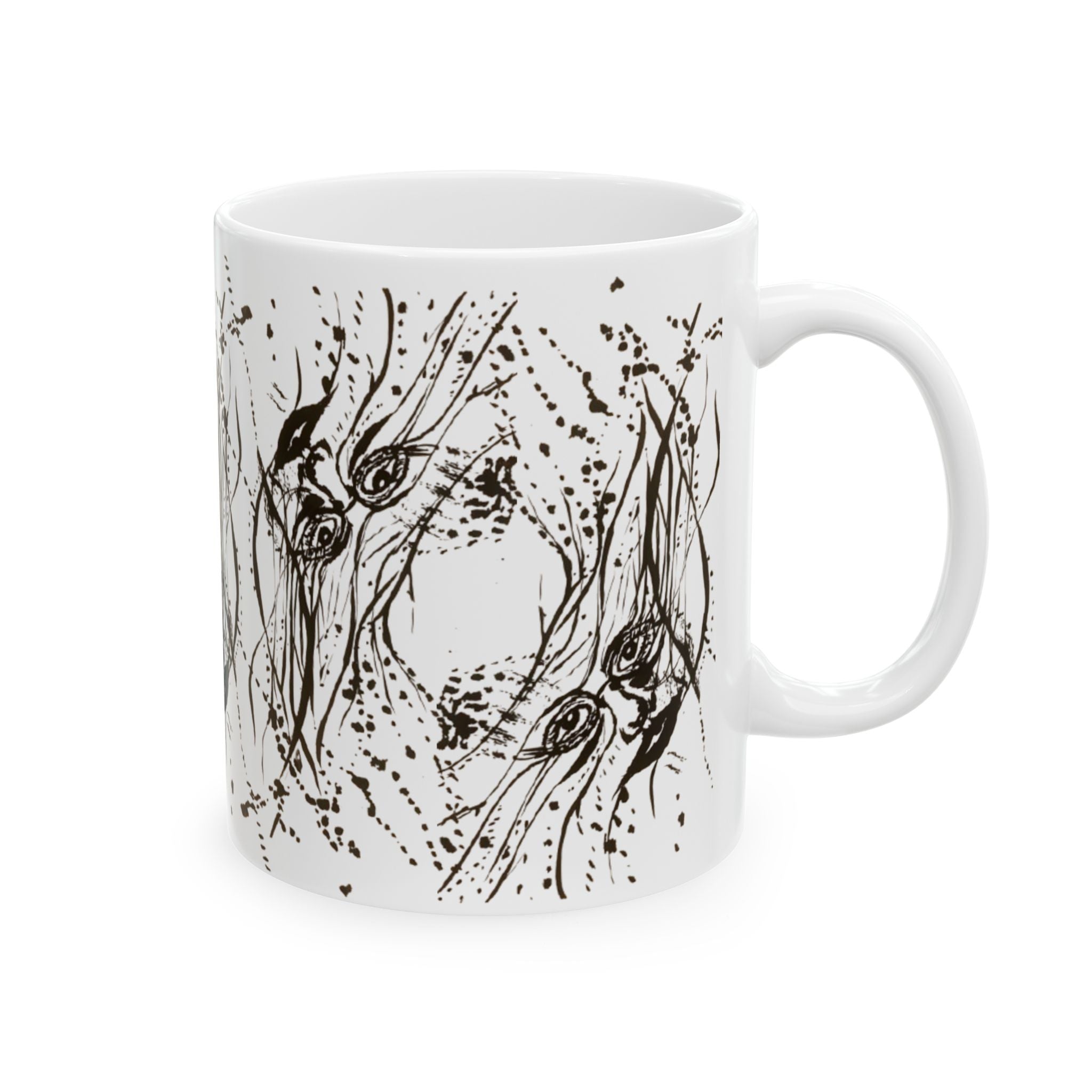 "Twin Faces" Pattern Coffee Cup (11oz)
