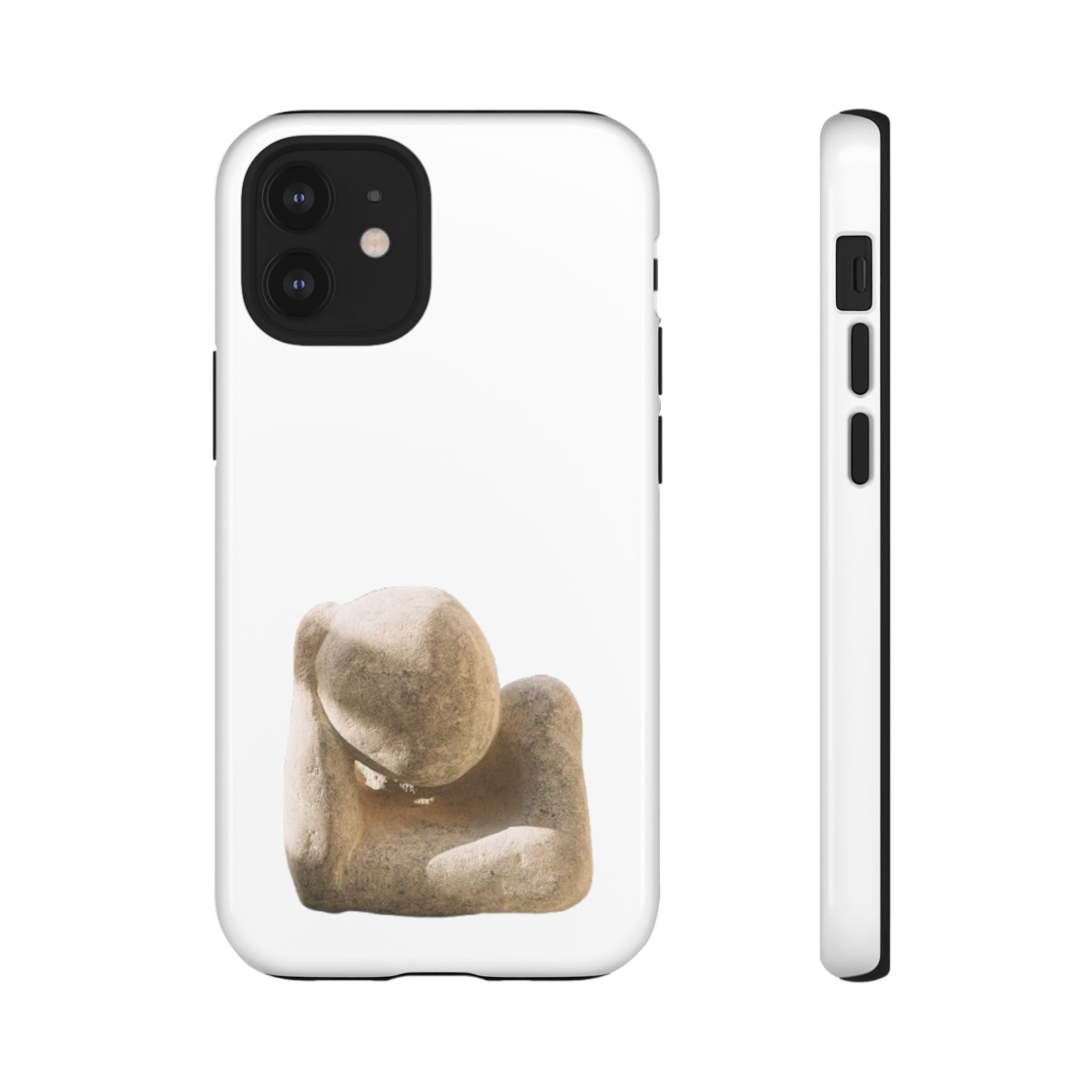 "Leaning Man" Phone Case — Minimalist Thoughtful Stone Sculpture Design