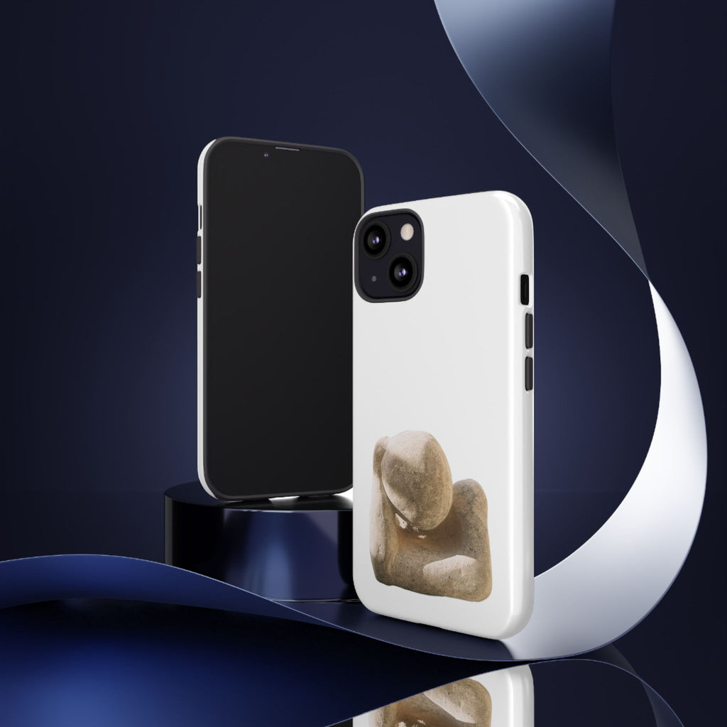 "Leaning Man" Phone Case — Minimalist Thoughtful Stone Sculpture Design