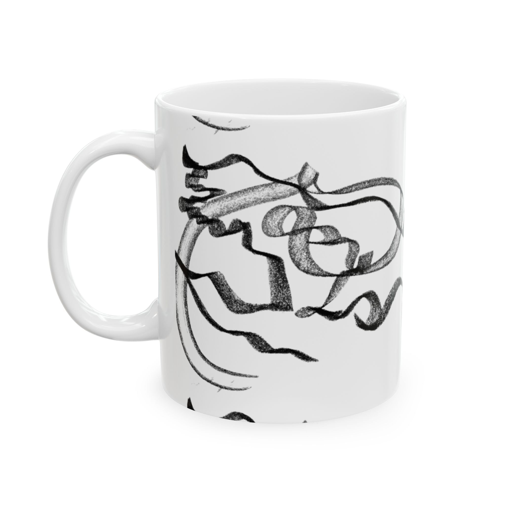 "Brushstroke" Minimalist Coffee Cup (11oz/15oz)