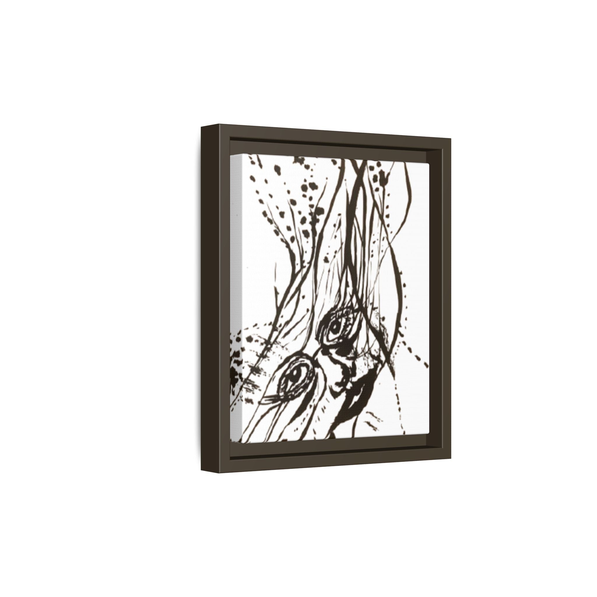 "The Ink Face" Framed Canvas Abstract Face Art Print