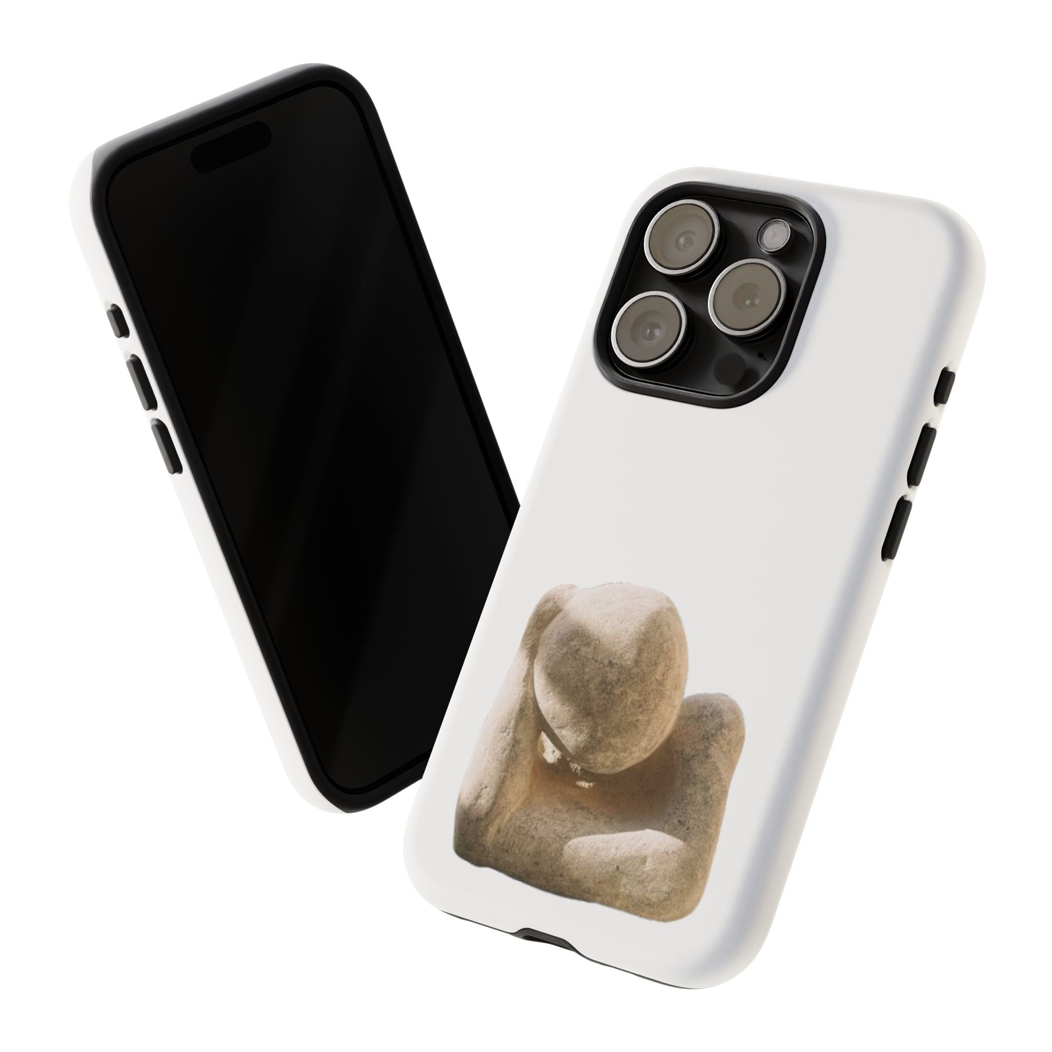 "Leaning Man" Phone Case — Minimalist Thoughtful Stone Sculpture Design