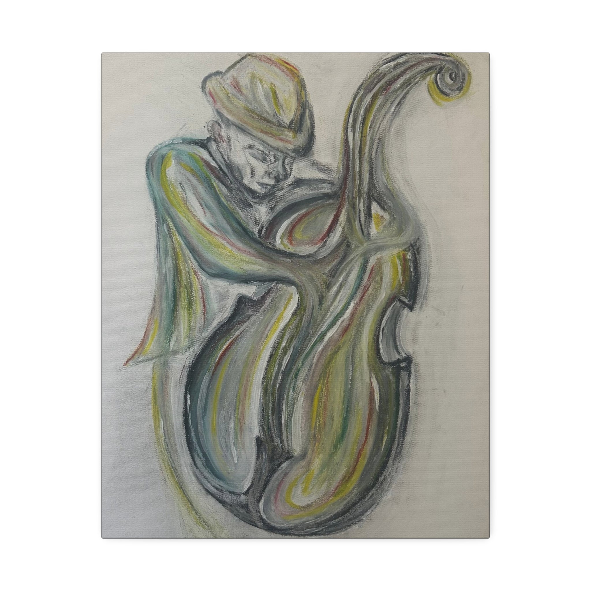 "The Jazz Player" Hand-Drawn Art Canvas