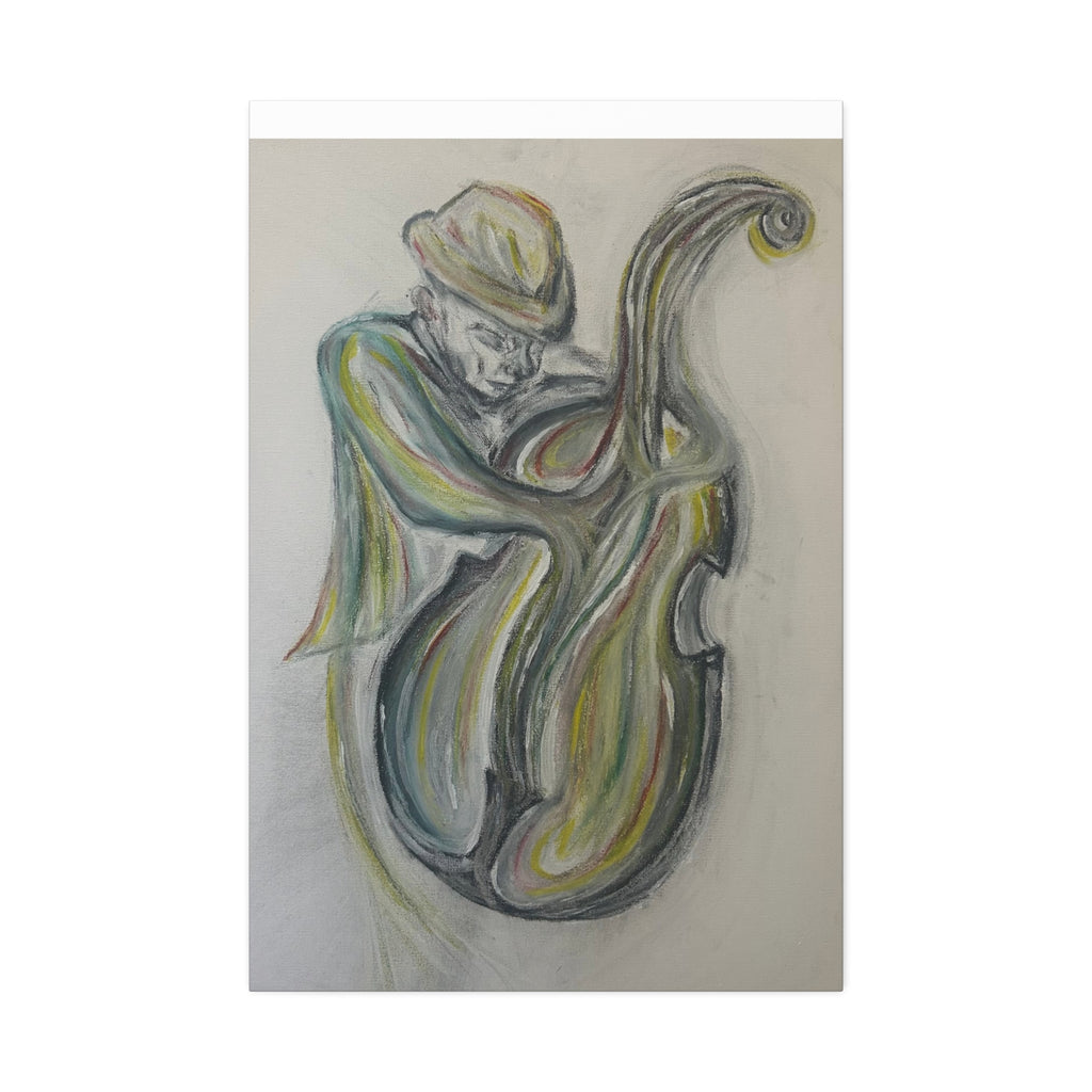 "The Jazz Player" Hand-Drawn Art Canvas