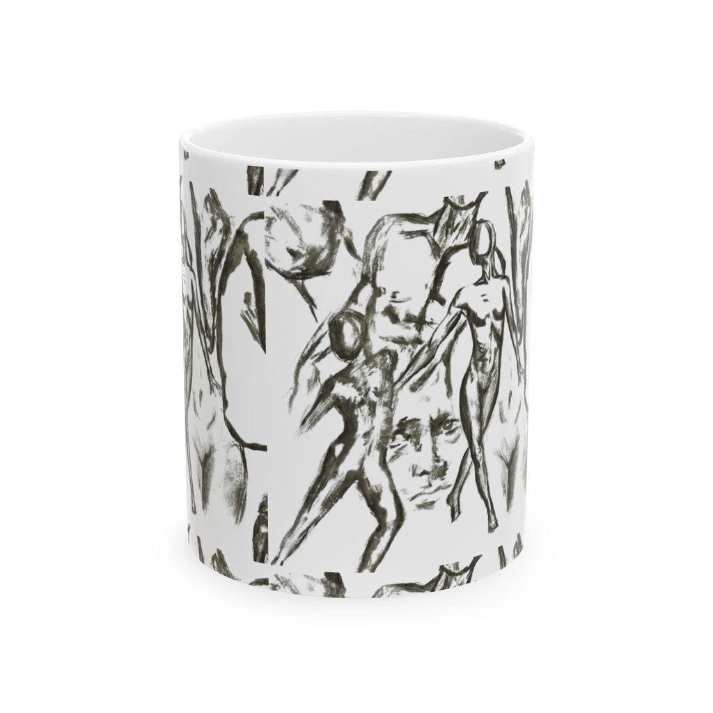 Abstract "The Figures" Sketch Ceramic Mug (11oz/15oz)