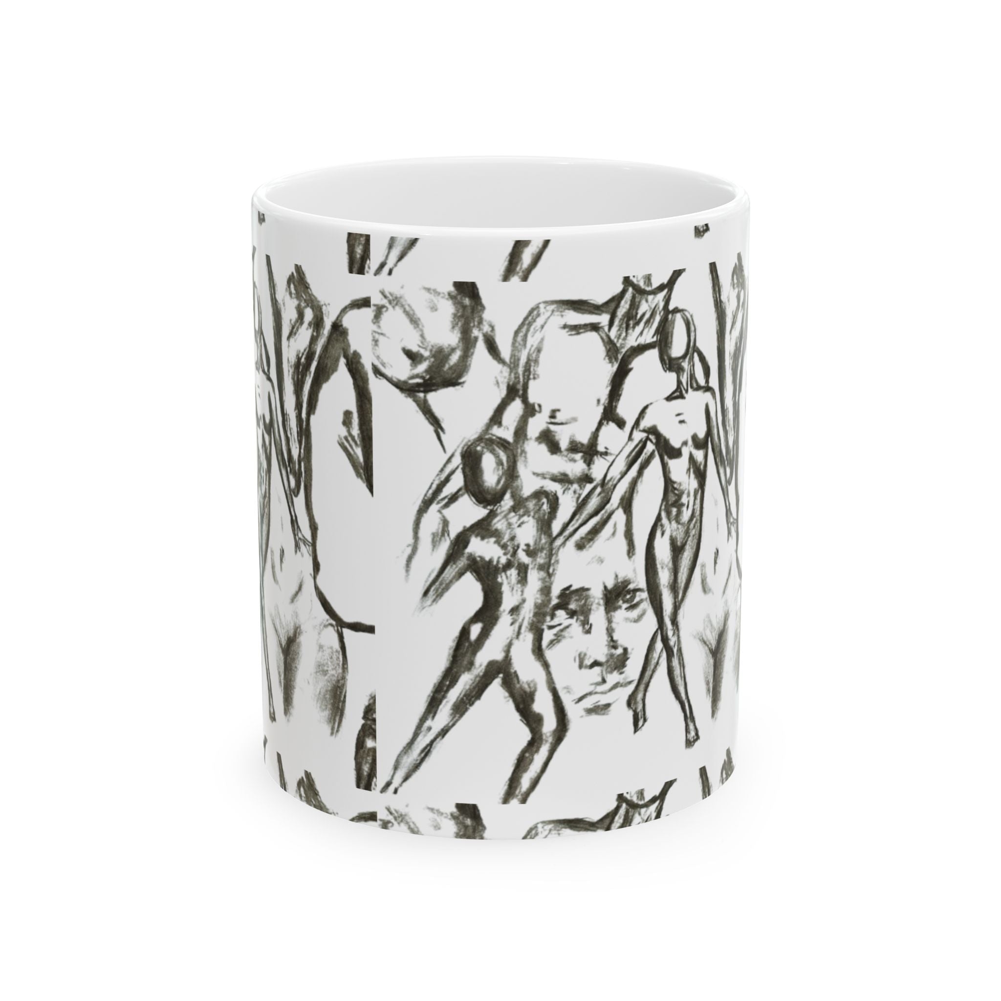 Abstract "The Figures" Sketch Ceramic Mug (11oz/15oz)