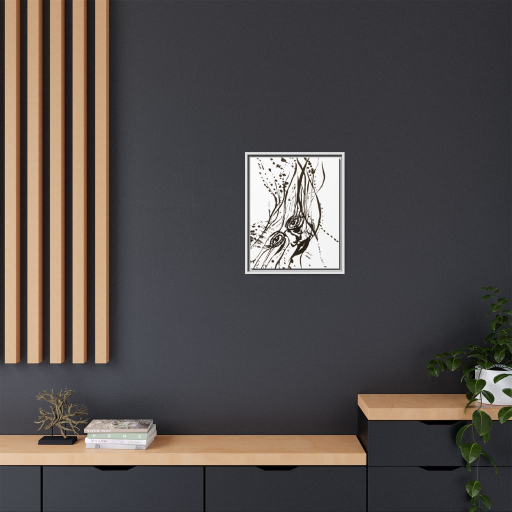 "The Ink Face" Framed Canvas Abstract Face Art Print
