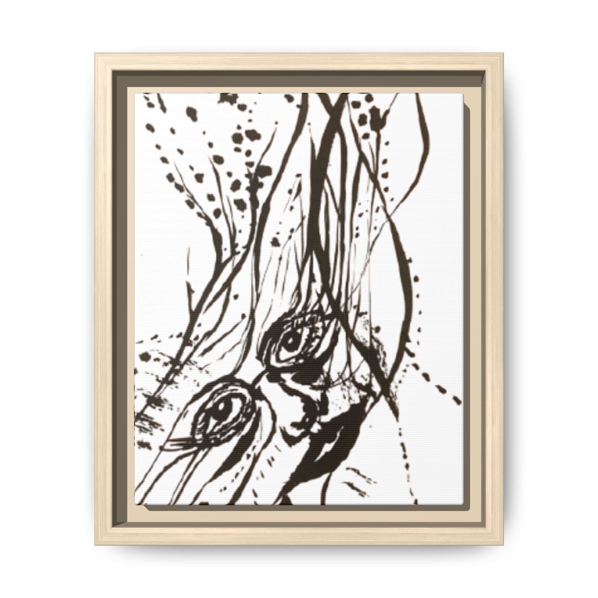 "The Ink Face" Framed Canvas Abstract Face Art Print
