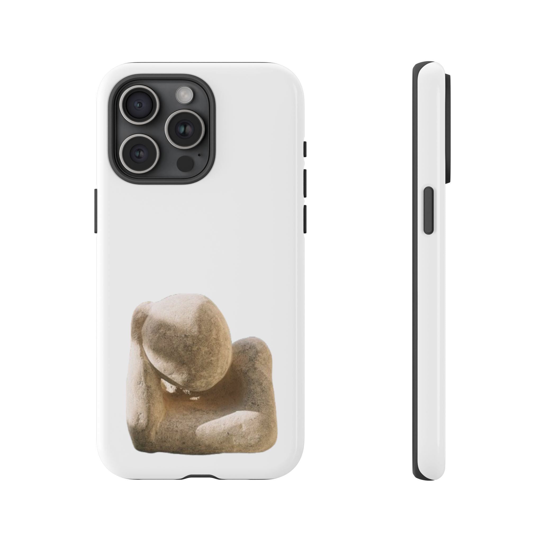 "Leaning Man" Phone Case — Minimalist Thoughtful Stone Sculpture Design
