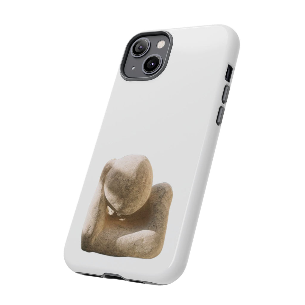 "Leaning Man" Phone Case — Minimalist Thoughtful Stone Sculpture Design