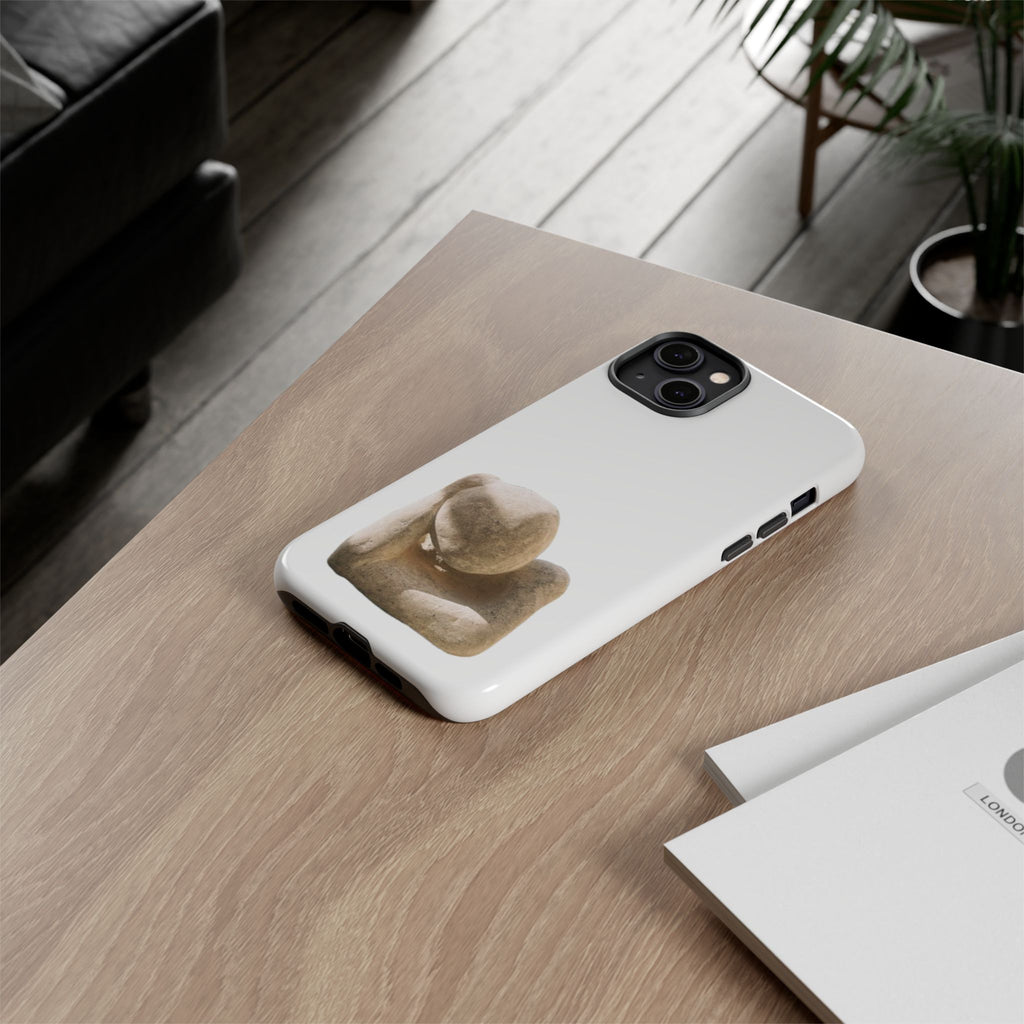"Leaning Man" Phone Case — Minimalist Thoughtful Stone Sculpture Design