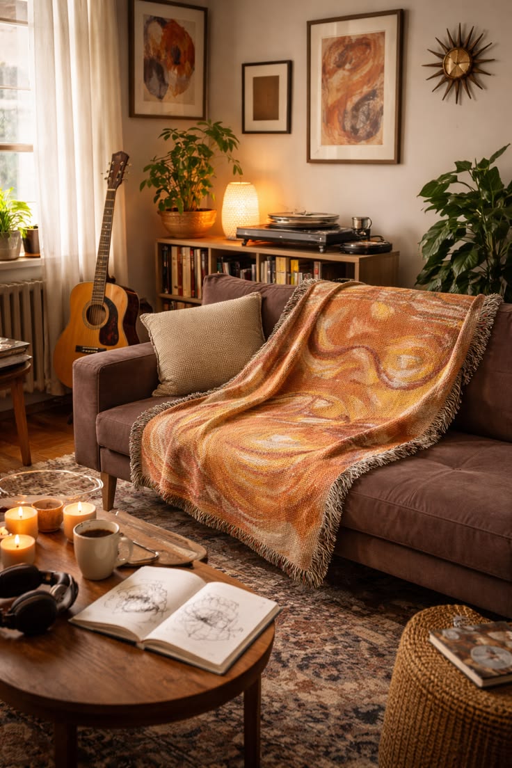 "Guitar People" Soft Art-Woven Throw Blanket