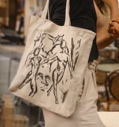 "The Figures" Artistic Sketch Tote Bag